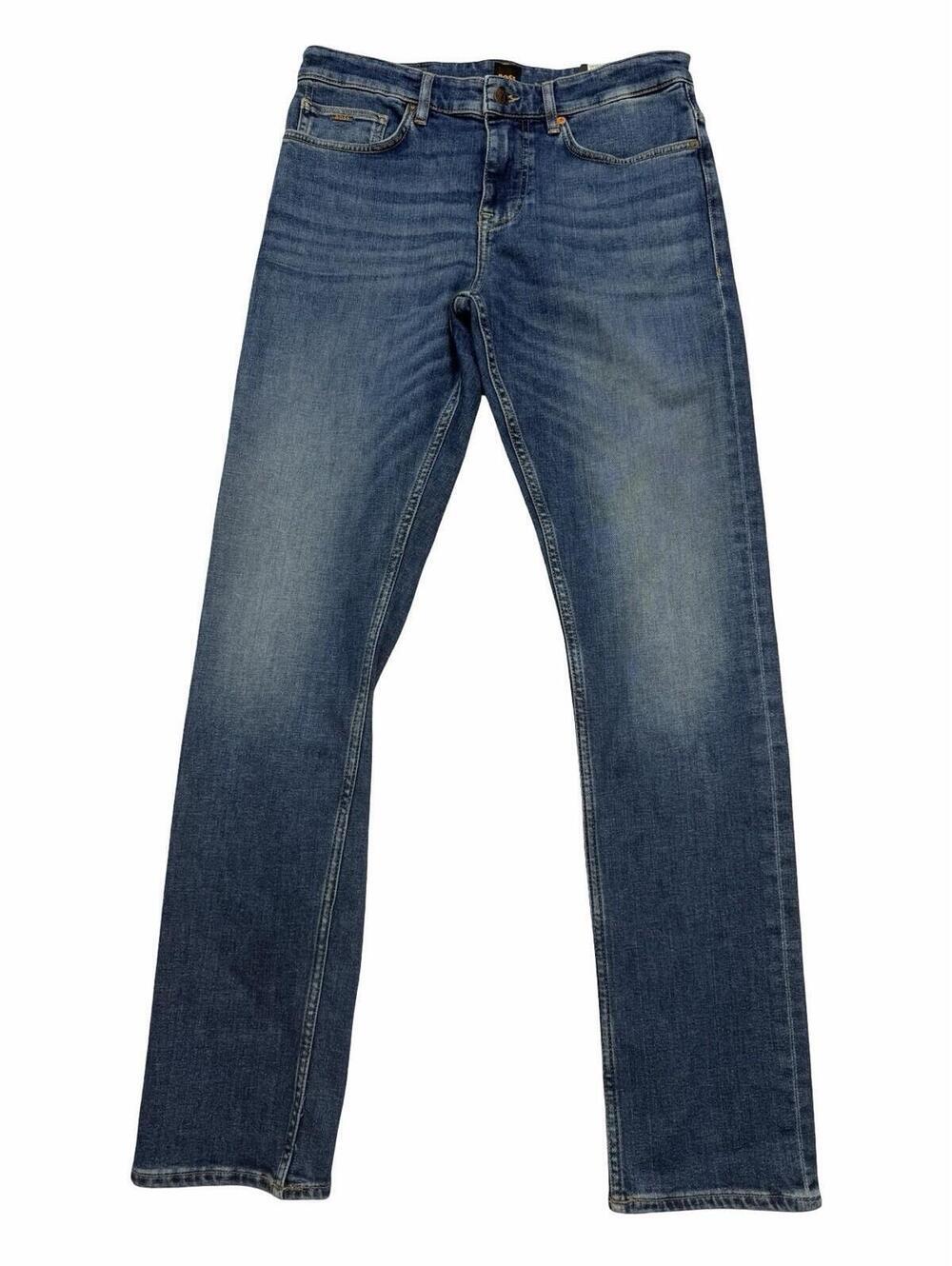 Hugo Boss Delaware Slim Fit Jeans Mid Wash Blue Aqua Size 32 W | 32 L